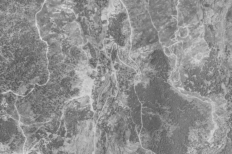 Ortofoto de 1956-1957 del núcleo de Cuevas del Valle