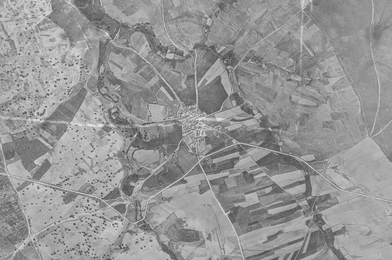 Ortofoto de 1956-1957 del núcleo de Gallegos de Sobrinos
