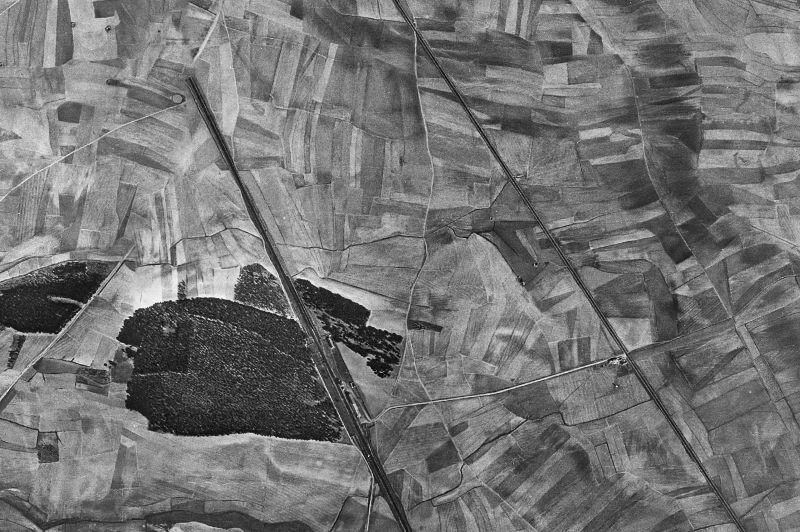 Ortofoto de 1956-1957 del núcleo de Gutierre-Muñoz
