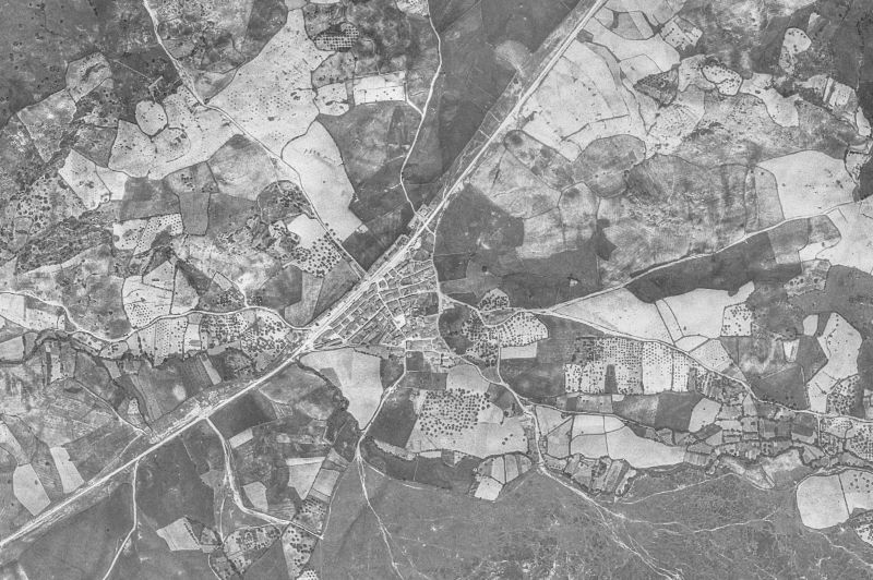 Ortofoto de 1956-1957 del núcleo de Higuera de las Dueñas