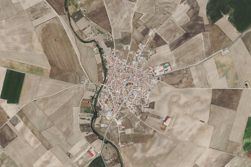Ortofoto actual del núcleo de Horcajo de las Torres