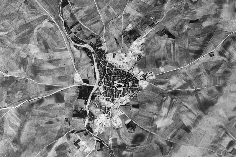 Ortofoto de 1956-1957 del núcleo de Horcajo de las Torres
