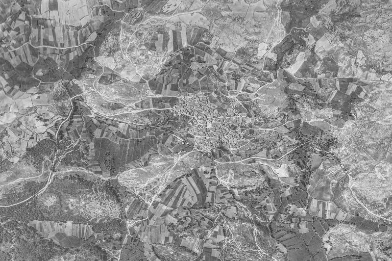Ortofoto de 1956-1957 del núcleo de Hoyocasero