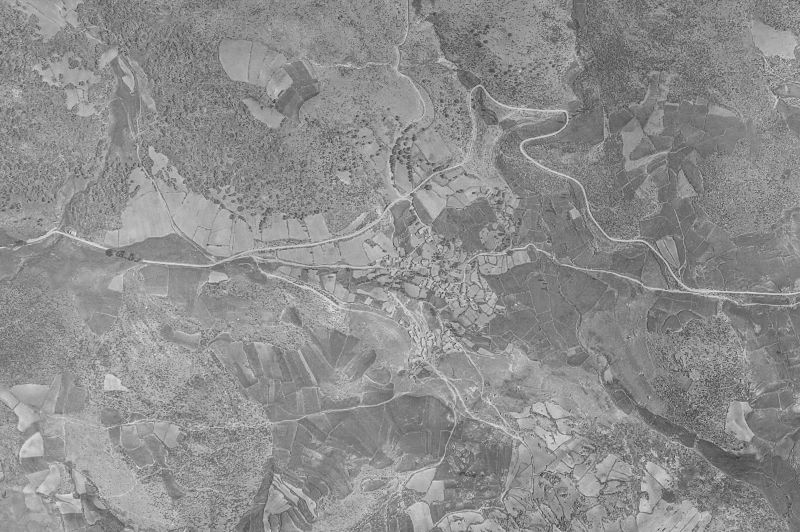 Ortofoto de 1956-1957 del núcleo de Hoyos del Collado