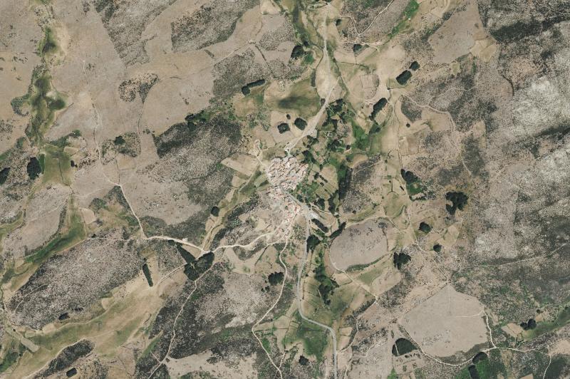 Ortofoto actual del núcleo de Hoyos de Miguel Muñoz