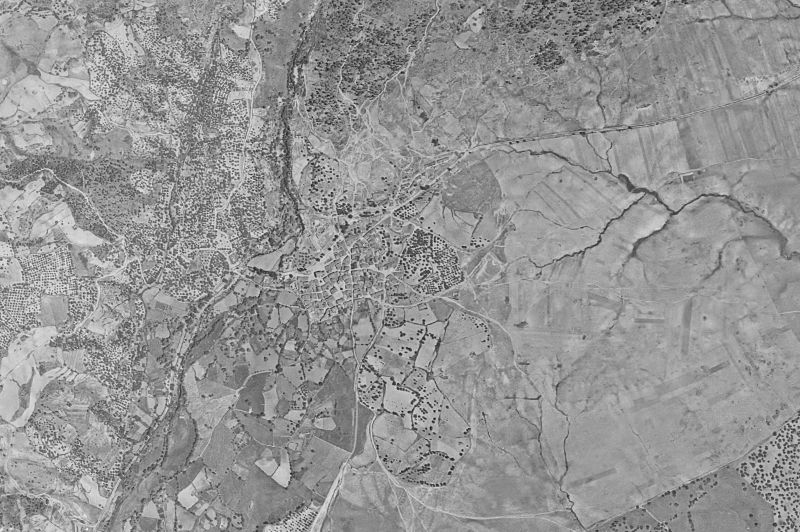 Ortofoto de 1956-1957 del núcleo de Lanzahíta