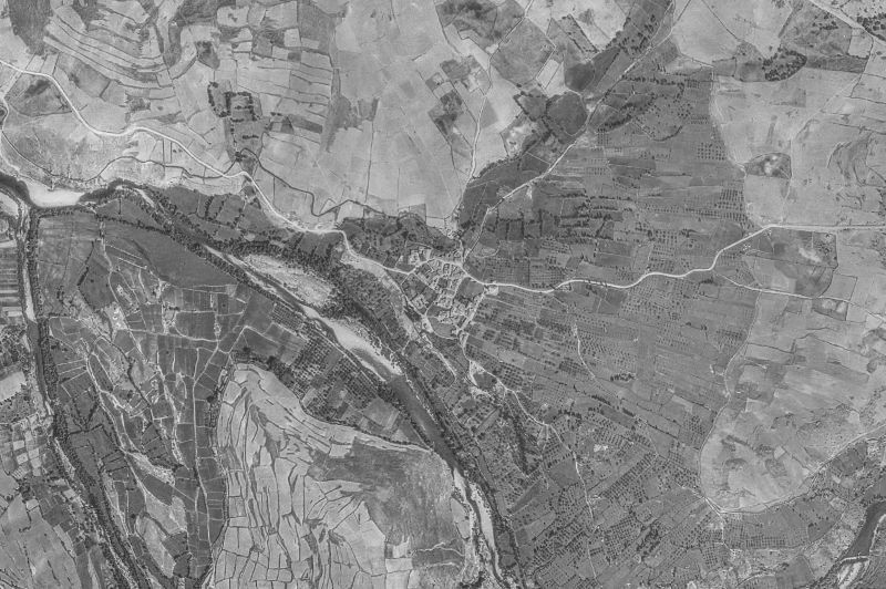 Ortofoto de 1956-1957 del núcleo de Los Llanos de Tormes