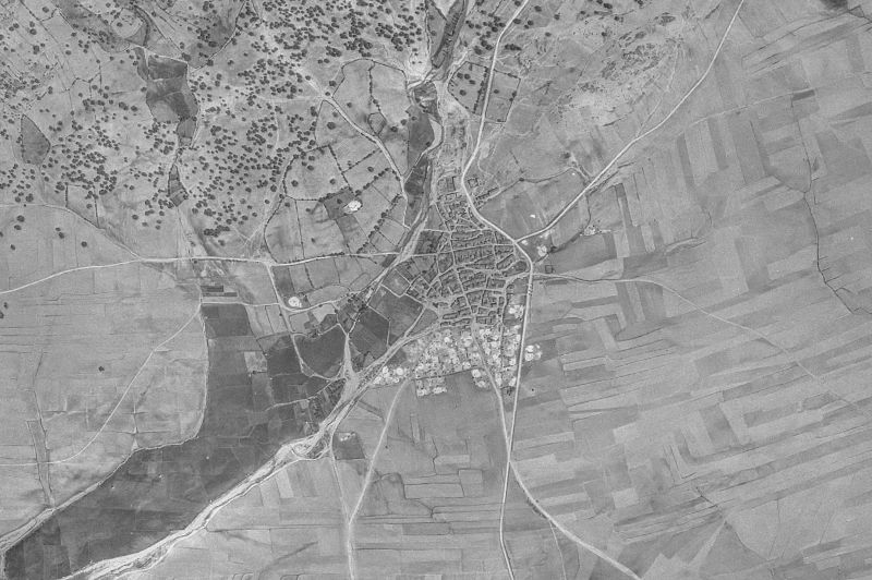 Ortofoto de 1956-1957 del núcleo de Malpartida de Corneja
