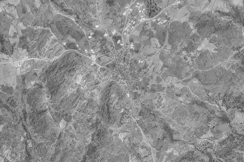 Ortofoto de 1956-1957 del núcleo de El Mirón