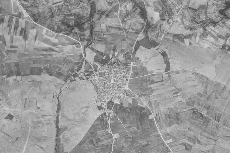 Ortofoto de 1956-1957 del núcleo de Mirueña de los Infanzones