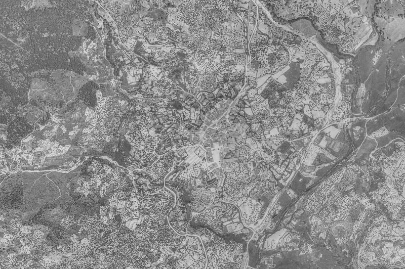 Ortofoto de 1956-1957 del núcleo de Mombeltrán
