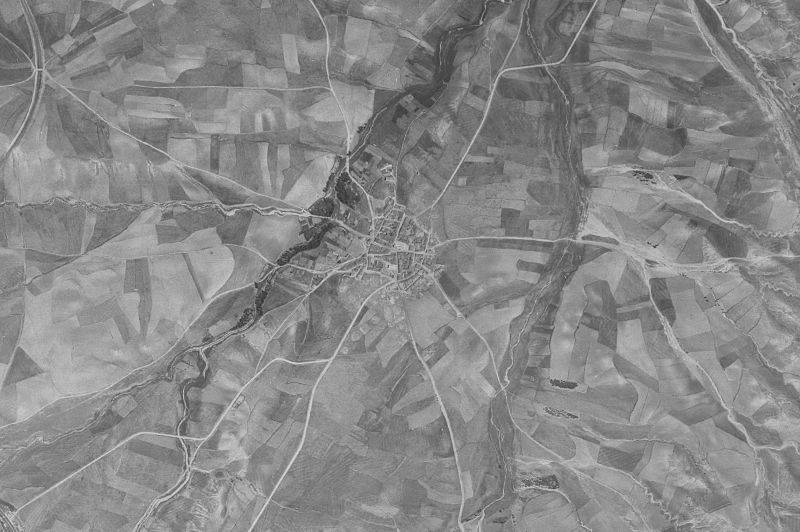Ortofoto de 1956-1957 del núcleo de Monsalupe