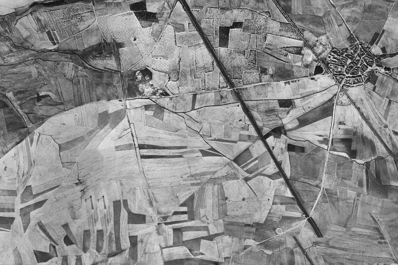 Ortofoto de 1956-1957 del núcleo de Orbita