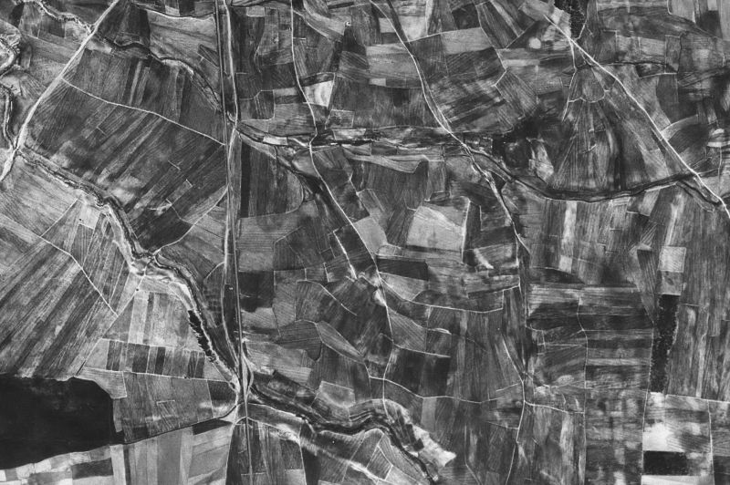Ortofoto de 1956-1957 del núcleo de Pajares de Adaja