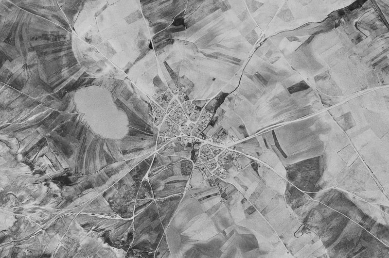 Ortofoto de 1956-1957 del núcleo de Palacios de Goda