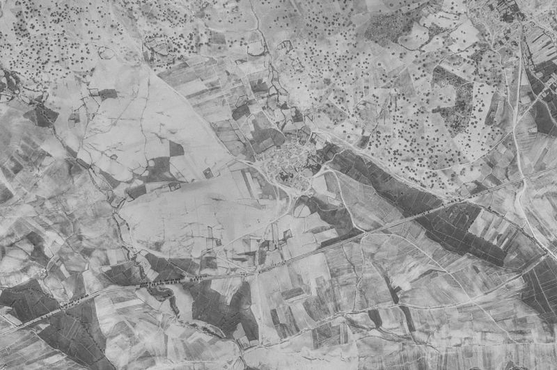 Ortofoto de 1956-1957 del núcleo de Poveda