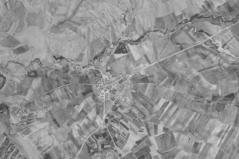 Ortofoto de 1956-1957 del núcleo de Pozanco