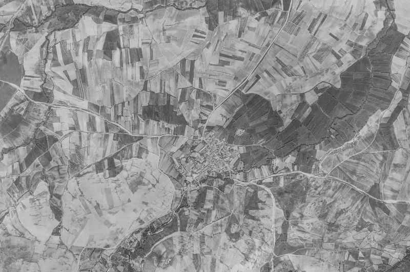 Ortofoto de 1956-1957 del núcleo de Pradosegar