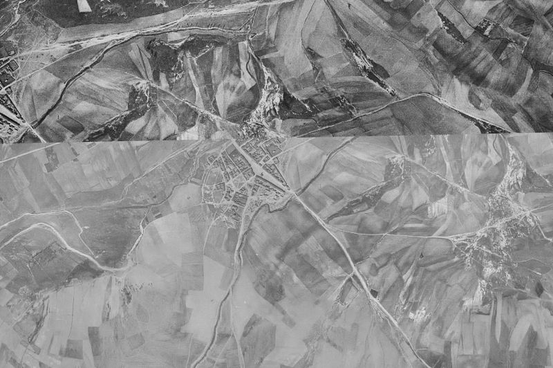 Ortofoto de 1956-1957 del núcleo de Riocabado