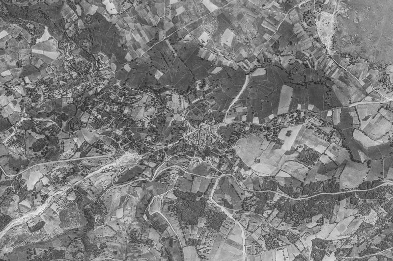 Ortofoto de 1956-1957 del núcleo de San Bartolomé de Béjar