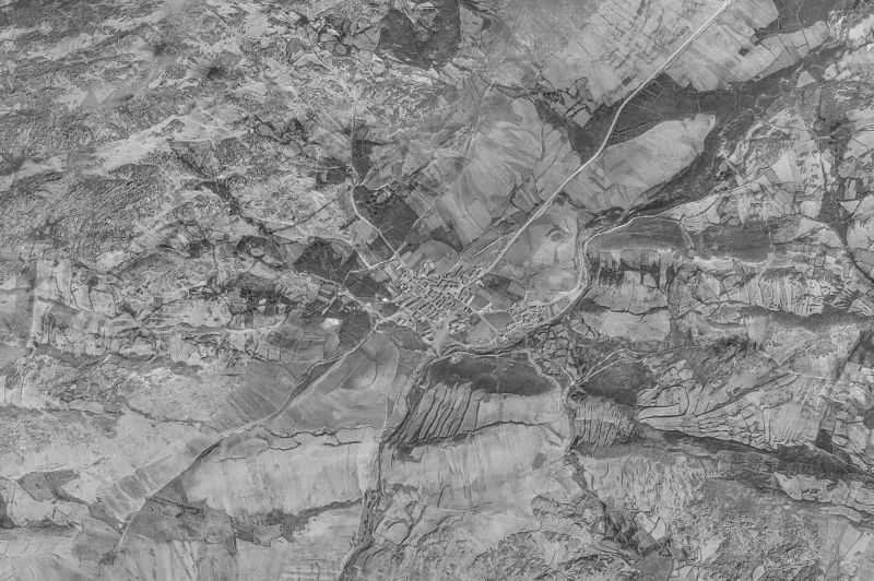 Ortofoto de 1956-1957 del núcleo de Sanchorreja