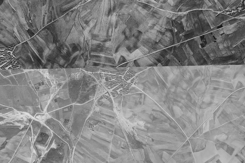 Ortofoto de 1956-1957 del núcleo de San Juan de la Encinilla