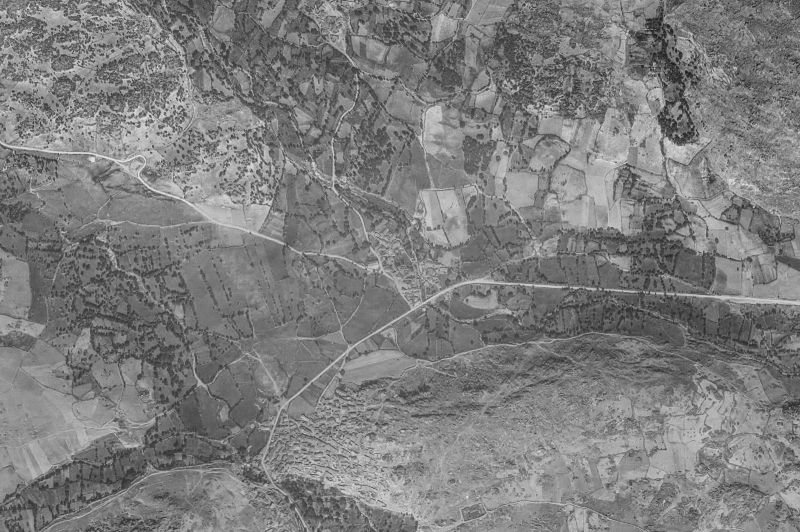 Ortofoto de 1956-1957 del núcleo de San Juan del Molinillo