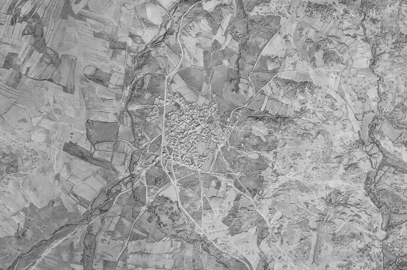 Ortofoto de 1956-1957 del núcleo de San Juan del Olmo