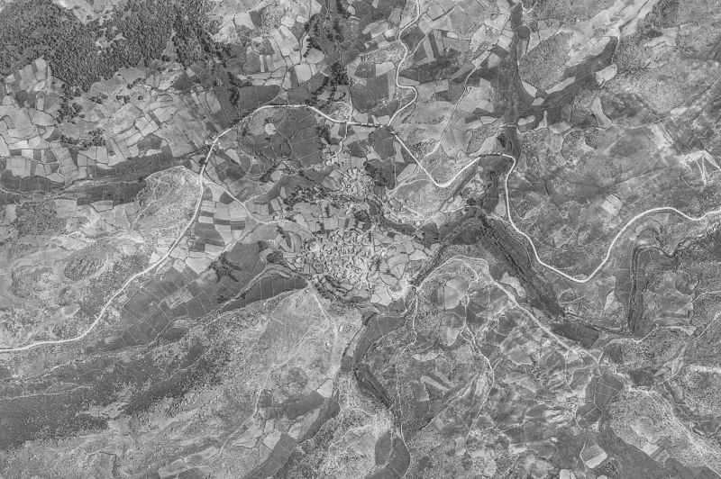 Ortofoto de 1956-1957 del núcleo de San Martín del Pimpollar