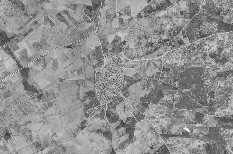Ortofoto de 1956-1957 del núcleo de San Miguel de Serrezuela