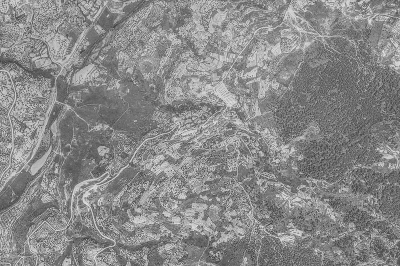 Ortofoto de 1956-1957 del núcleo de Santa Cruz del Valle