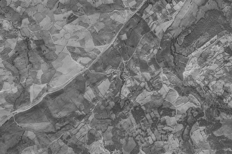 Ortofoto de 1956-1957 del núcleo de Santiago del Collado