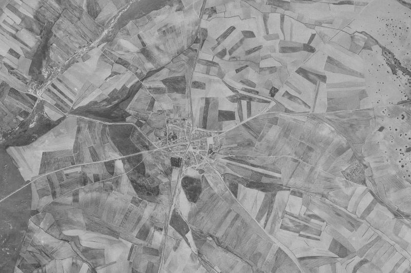 Ortofoto de 1956-1957 del núcleo de Santo Domingo de las Posadas