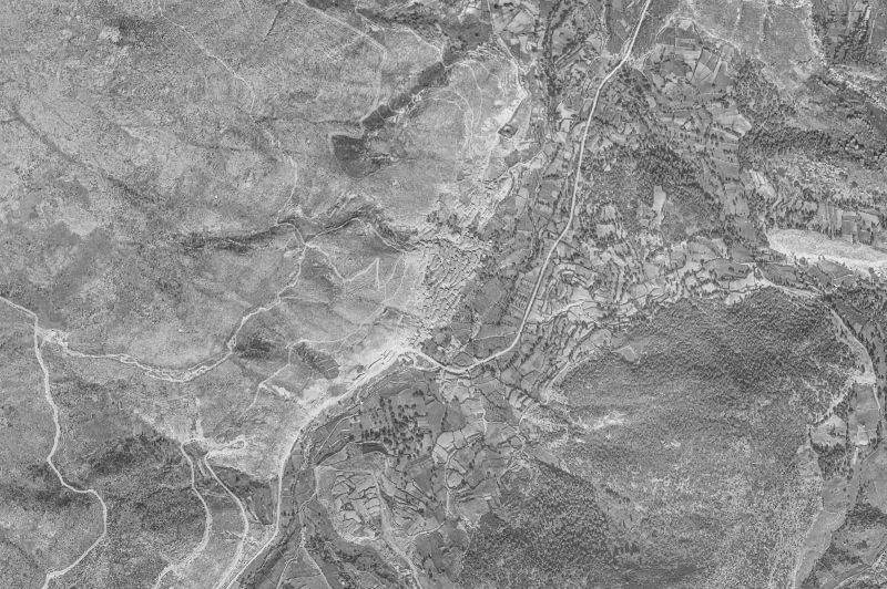Ortofoto de 1956-1957 del núcleo de Serranillos