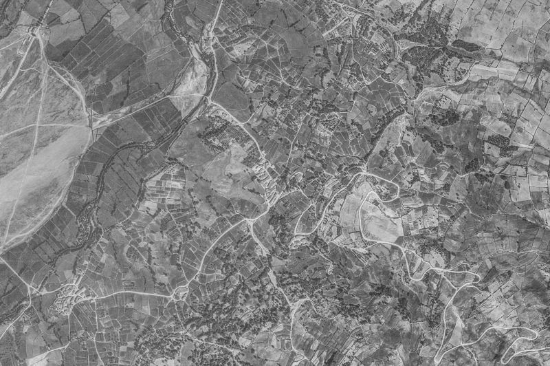 Ortofoto de 1956-1957 del núcleo de Umbrías