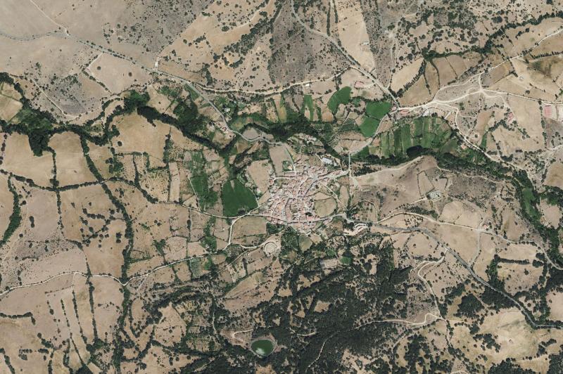 Ortofoto actual del núcleo de Villafranca de la Sierra