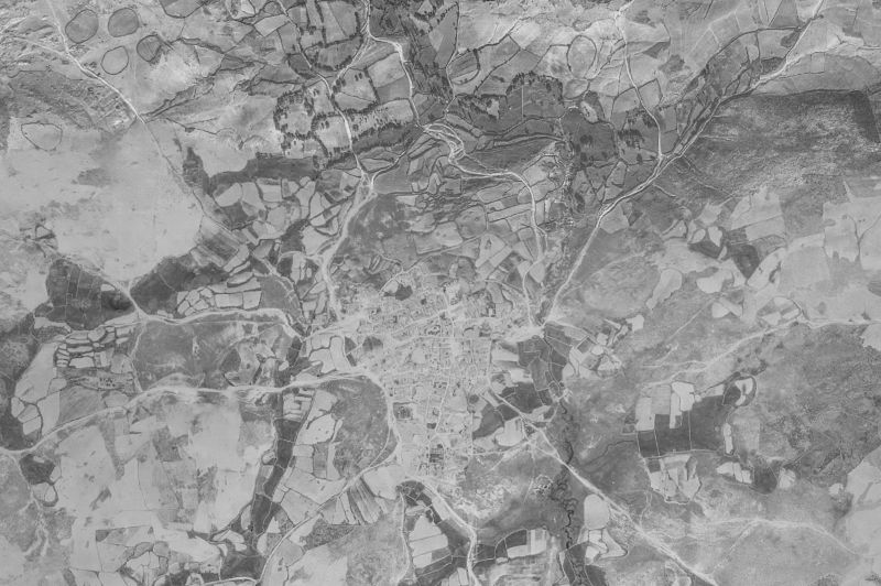 Ortofoto de 1956-1957 del núcleo de Villanueva del Campillo