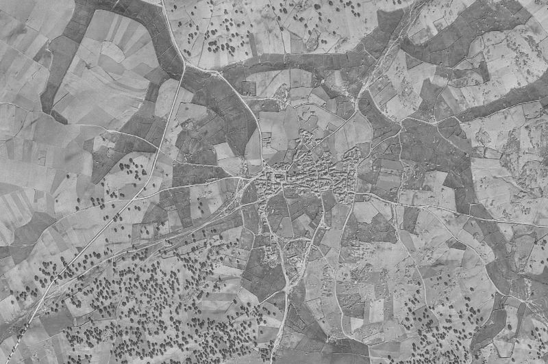Ortofoto de 1956-1957 del núcleo de Zapardiel de la Cañada