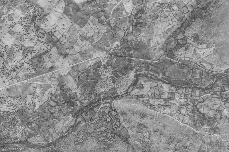 Ortofoto de 1956-1957 del núcleo de Santiago del Tormes