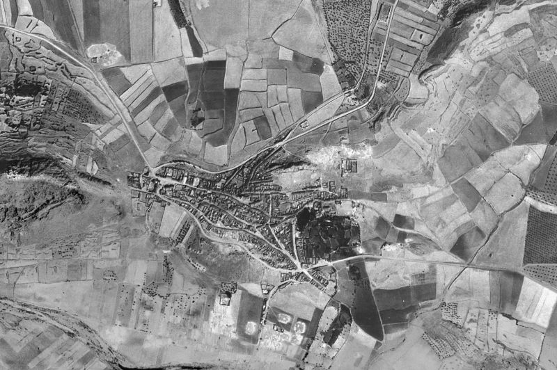 Ortofoto de 1956-1957 del núcleo de Alange