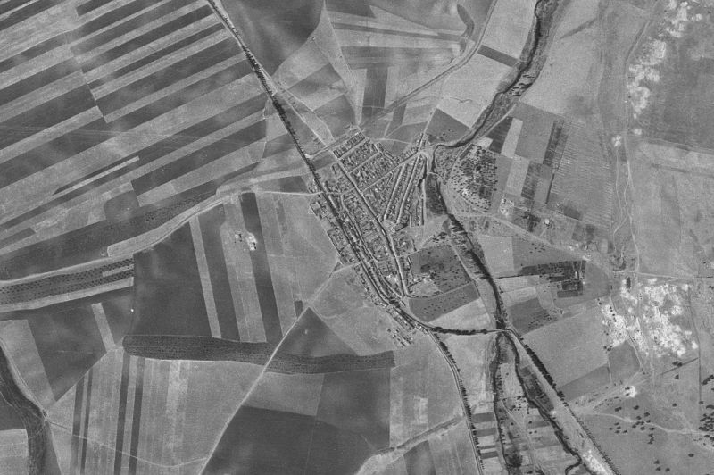Ortofoto de 1956-1957 del núcleo de La Albuera