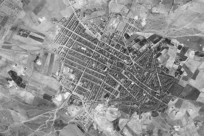 Ortofoto de 1956-1957 del núcleo de Azuaga