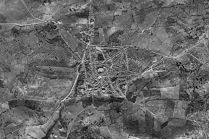 Ortofoto de 1956-1957 del núcleo de Barcarrota