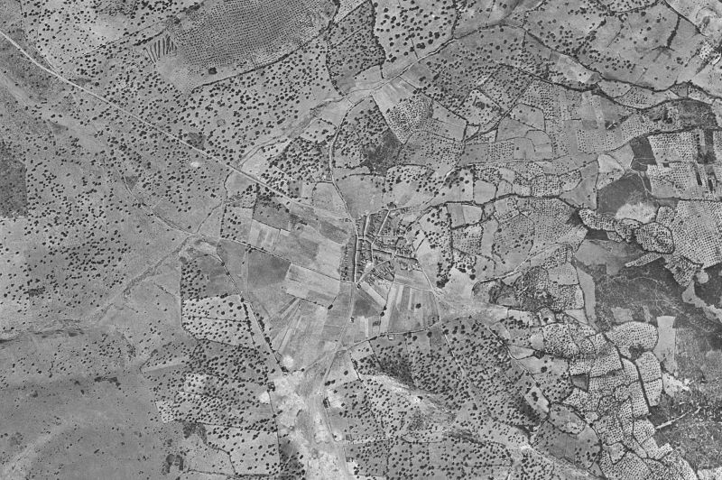 Ortofoto de 1956-1957 del núcleo de Baterno