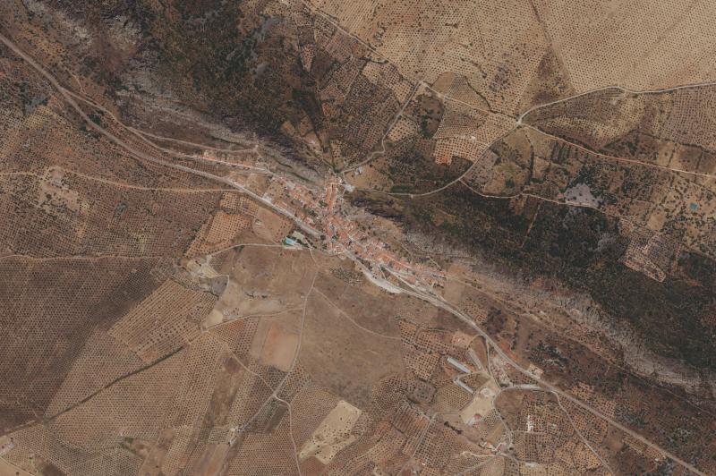 Ortofoto actual del núcleo de Benquerencia de la Serena