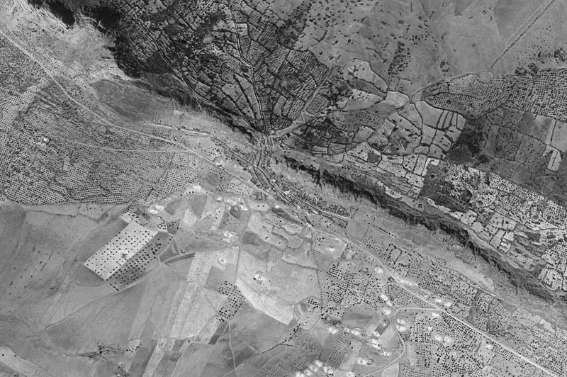 Ortofoto de 1956-1957 del núcleo de Benquerencia de la Serena