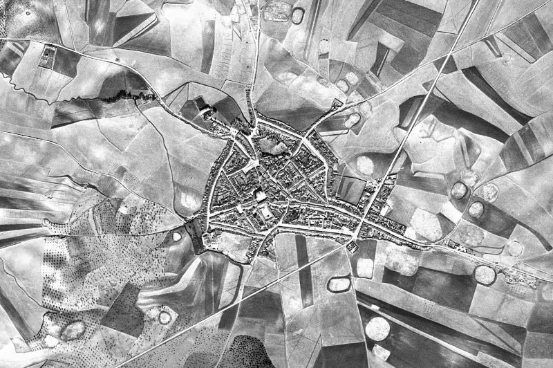 Ortofoto de 1956-1957 del núcleo de Bienvenida