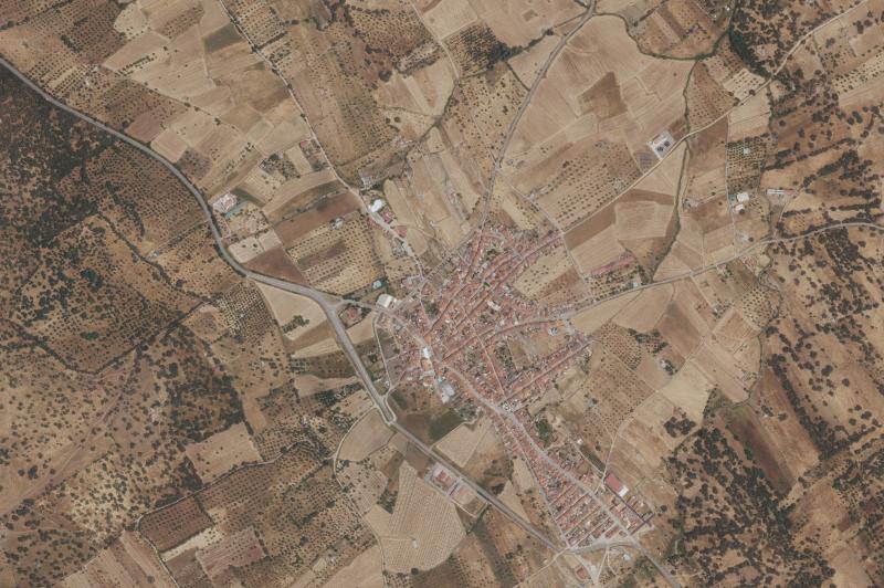Ortofoto actual del núcleo de Bodonal de la Sierra