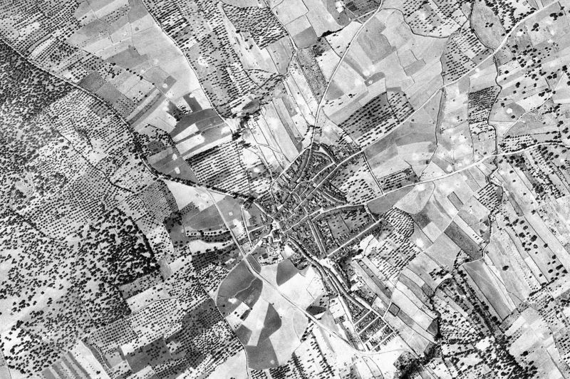 Ortofoto de 1956-1957 del núcleo de Bodonal de la Sierra