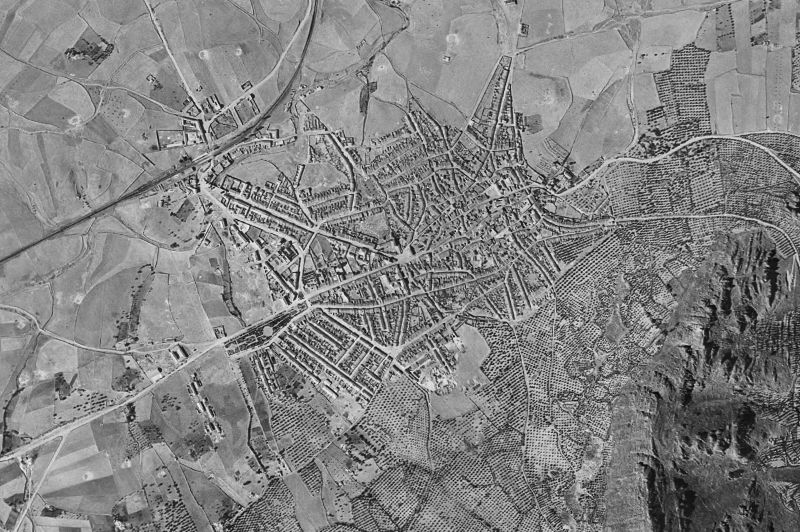 Ortofoto de 1956-1957 del núcleo de Cabeza del Buey